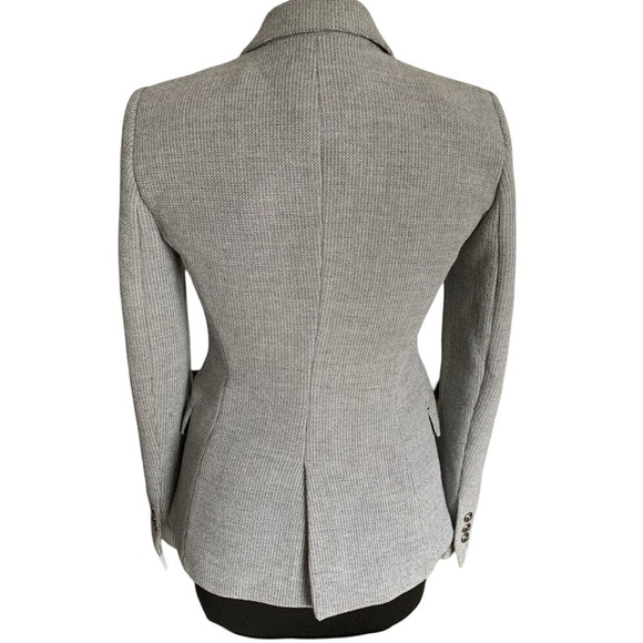 Zara Gray Blazer textured Jacket medium - Picture 7 of 9